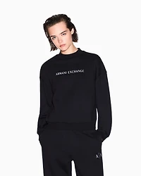 Armani Exchange - Sweatshirts without Hood, Woman, Black, Size: