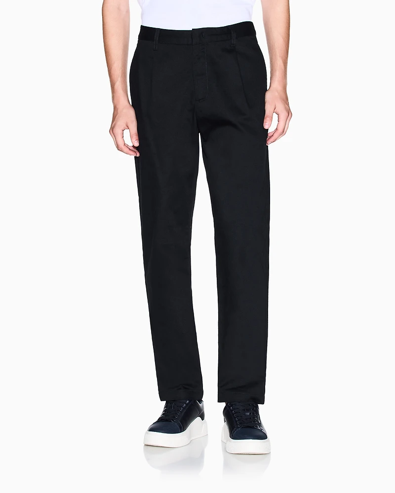 Armani Exchange - Cotton twill chinos, Man, Black, Size: