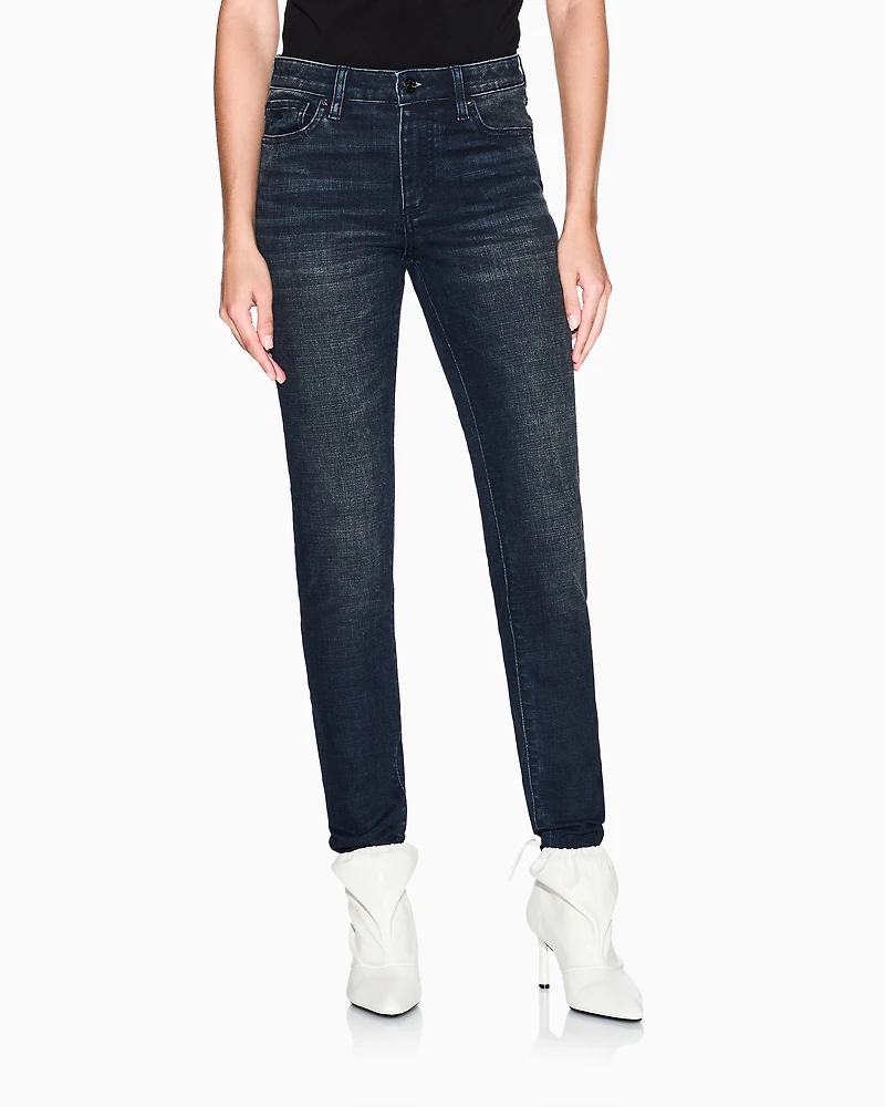 Armani Exchange - Super skinny used effect jeans, Woman, Blue, Size: