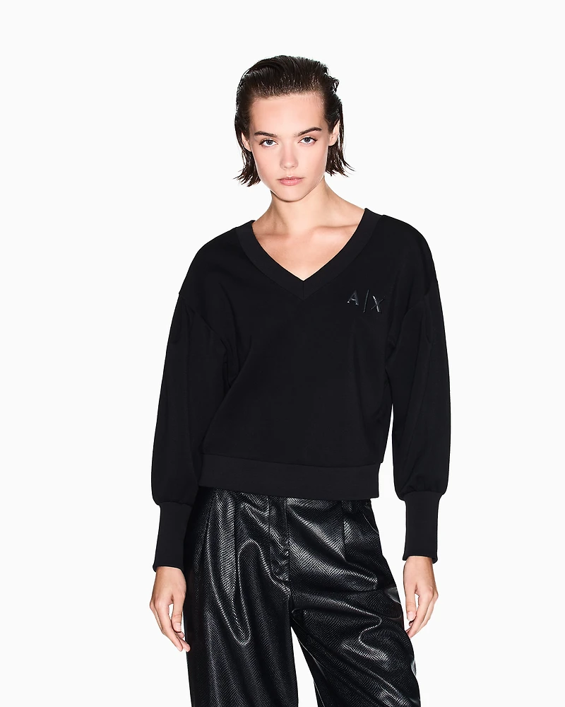 Armani Exchange - Sweatshirts without Hood, Woman, Black, Size: