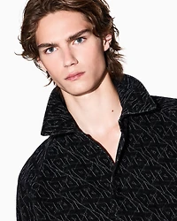 Jacquard blouson with allover logo