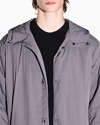 Wide trench coat with hood