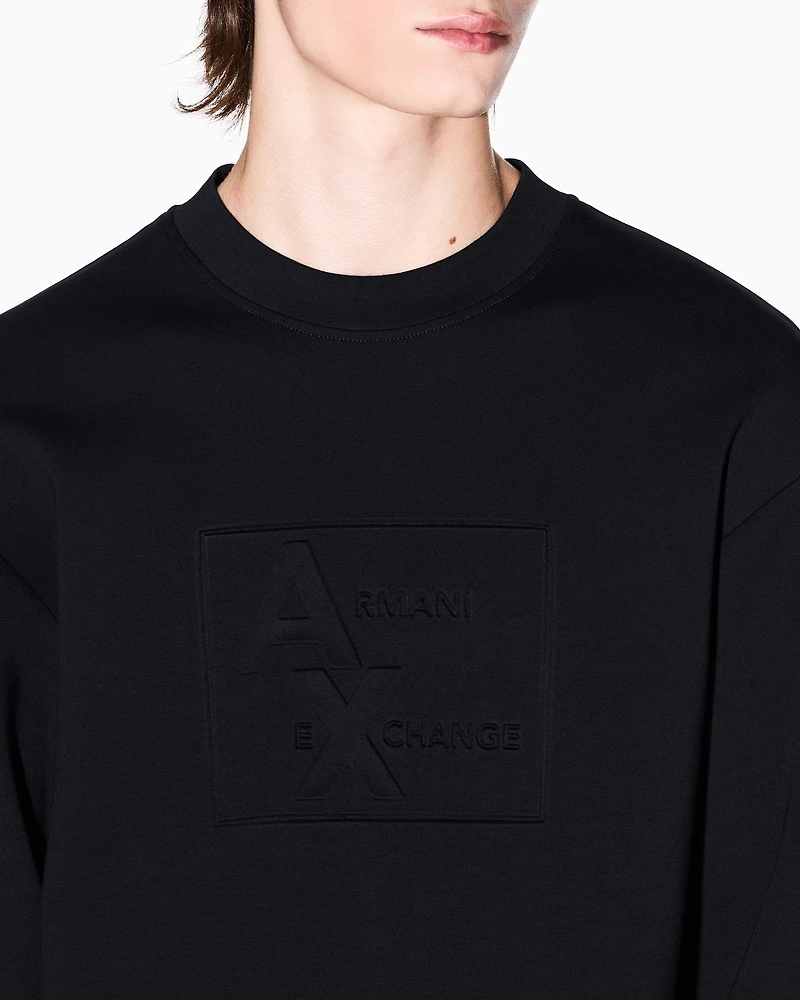 Sweatshirt with embossed logo