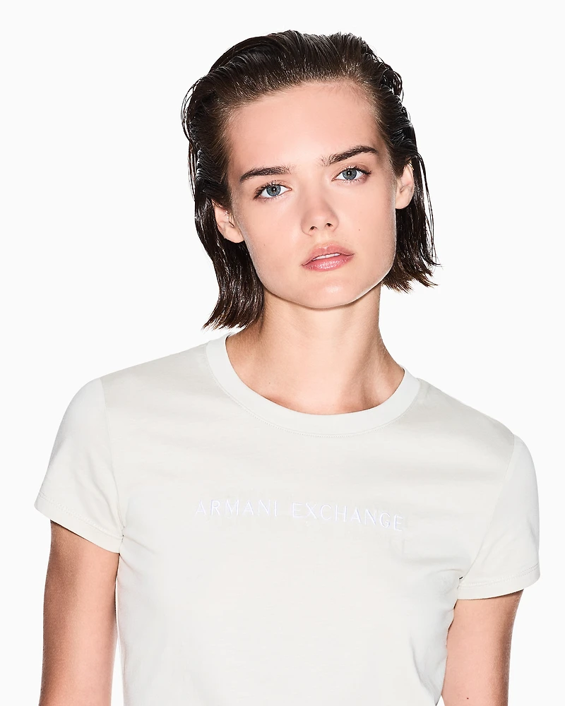 Slim fit T-shirt with logo lettering