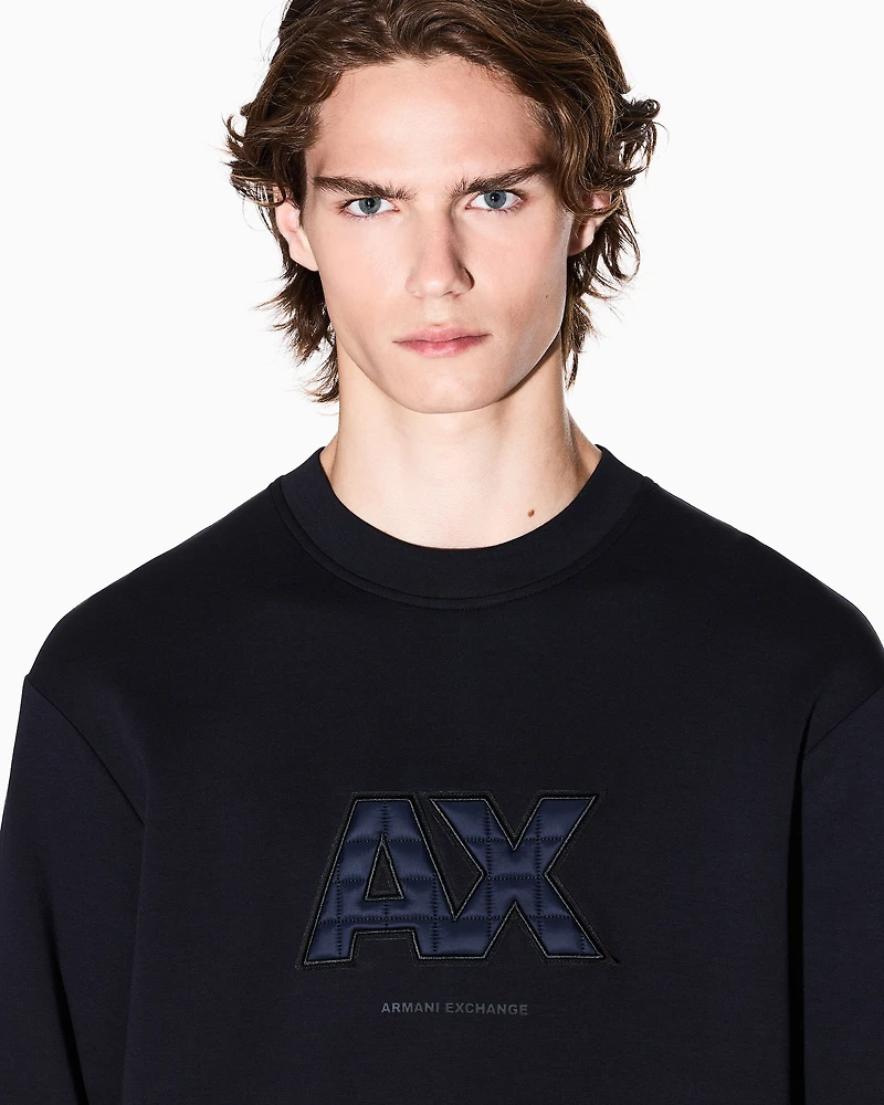 Armani Exchange - Sweatshirt with maxi logo, Man, Navy Blue, Size: