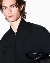 Armani Exchange - Geometric Quilted Bomber, Man, Black, Size: