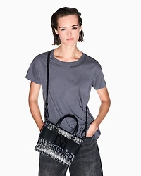 Armani Exchange - Medium tote bag with contrasting detail, Woman, Black, Size: TU