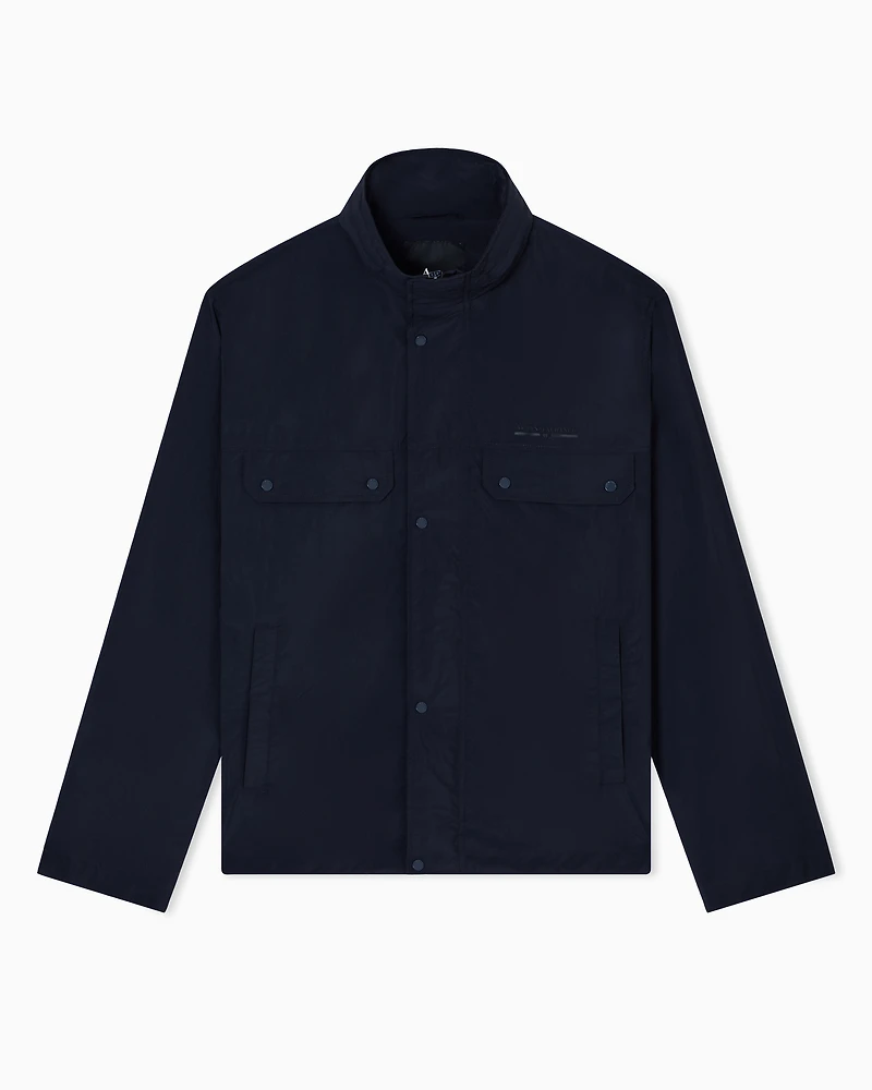 Armani Exchange - Waterproof jacket with logo, Man, Navy_blue, Size: