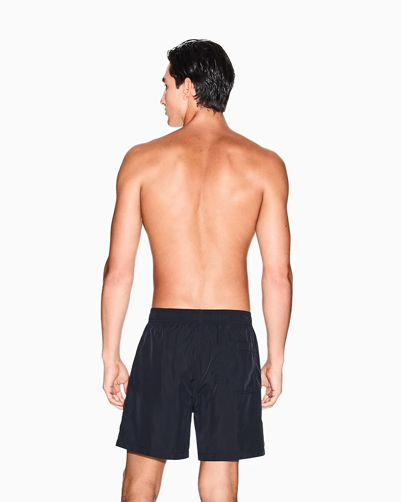 LOGO PRINT BOXER SWIM TRUNKS