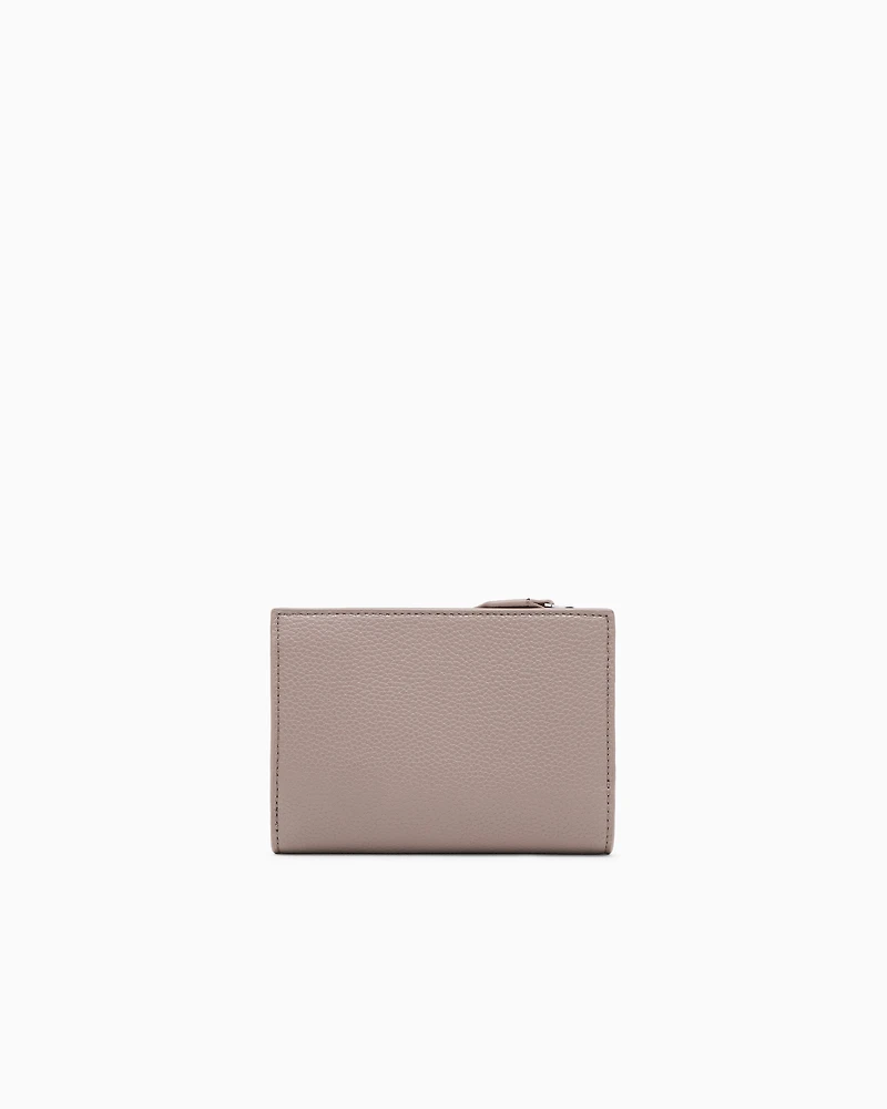 Emporio Armani - MyEA bifold wallet with deer print, Woman, Beige, Size: TU