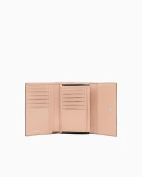 Emporio Armani - MyEA bifold wallet with deer print, Woman, Beige, Size: TU