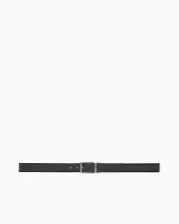 Emporio Armani - Reversible leather belt with embossed motif, Man, Black, Size: TU