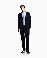 Emporio Armani - Stretch technical gabardine trousers, Man, Navy Blue, Size: