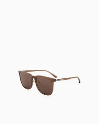Emporio Armani - Unisex square sunglasses, Unisex, Brown, Size: 56L