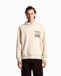 Emporio Armani - New York Capsule Collection EAT NYC print jersey hooded sweatshirt, Man, Beige, Size: