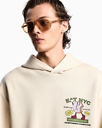 Emporio Armani - New York Capsule Collection EAT NYC print jersey hooded sweatshirt, Man, Beige, Size: