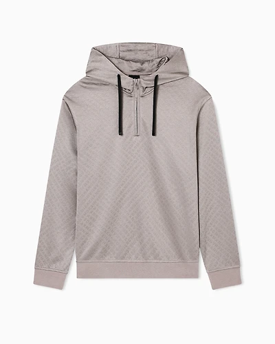 Armani Exchange - Micro texture hoodie, Man, Brown, Size: