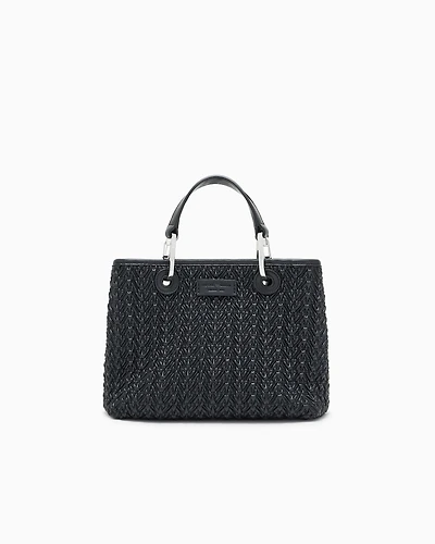 Emporio Armani - Quilted-effect small MyEA shopper bag, Woman, Black, Size: TU