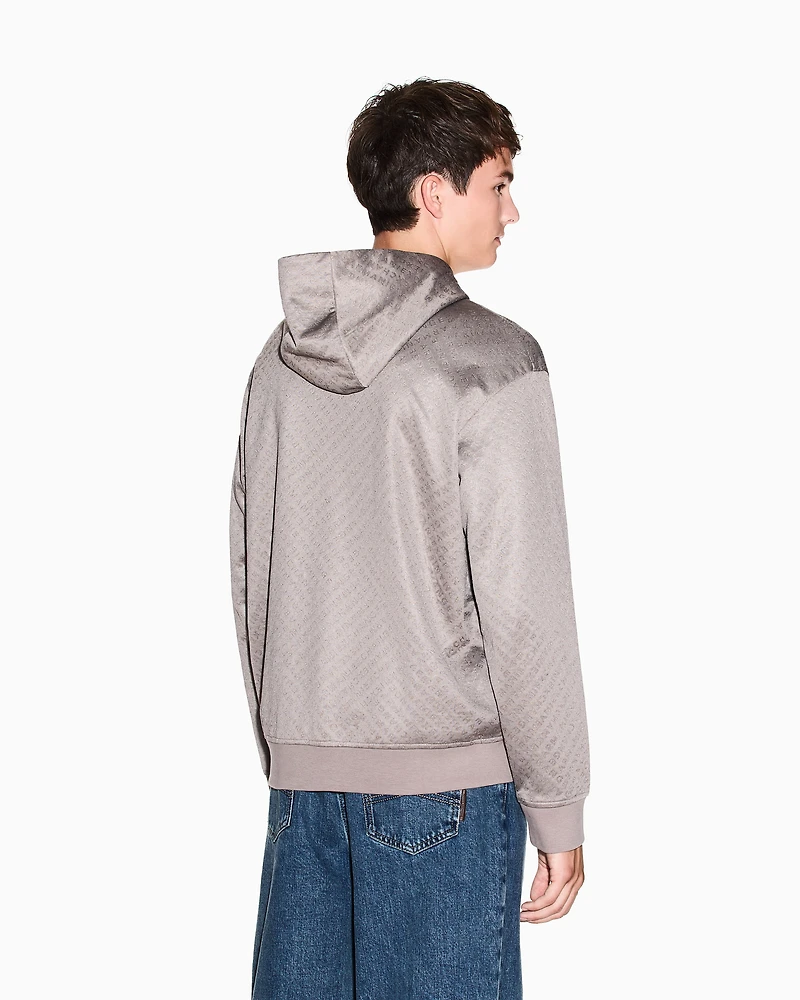 Armani Exchange - Micro texture hoodie, Man, Brown, Size:
