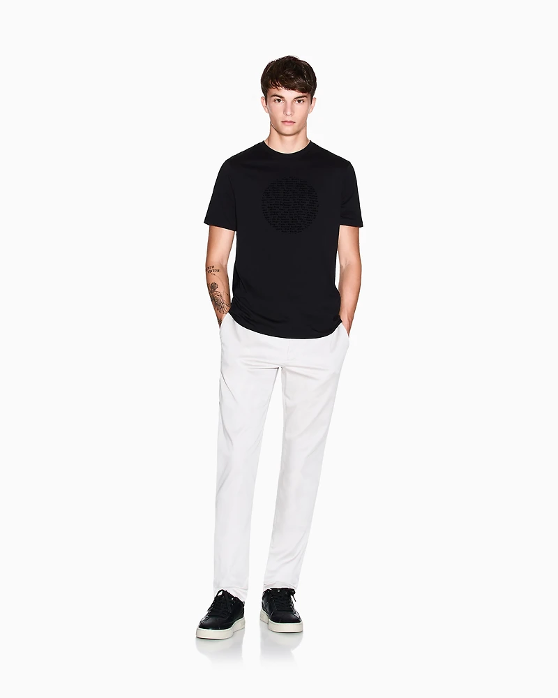 Armani Exchange - Slim fit circle print T-shirt, Man, Black, Size: