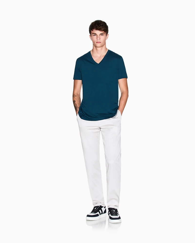 Armani Exchange - Slim fit T-shirt Pima cotton jersey, Man, Blue, Size: