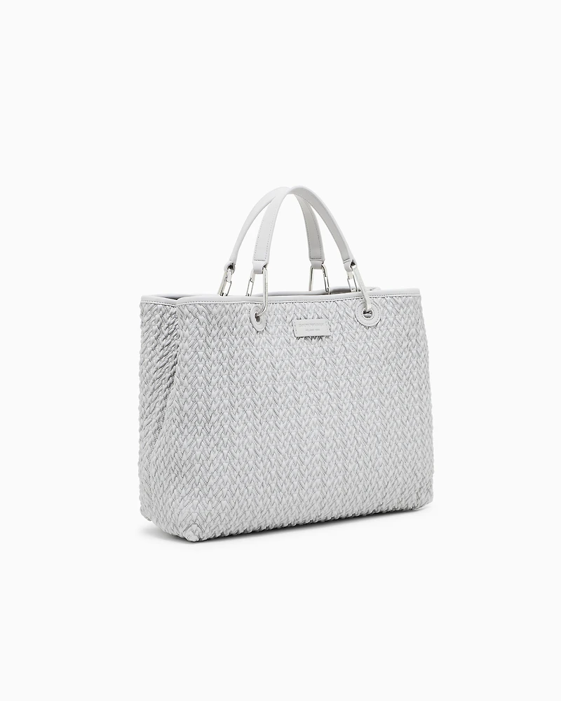 Emporio Armani - Quilted-effect medium MyEA shopper bag, Woman, Grey, Size: TU