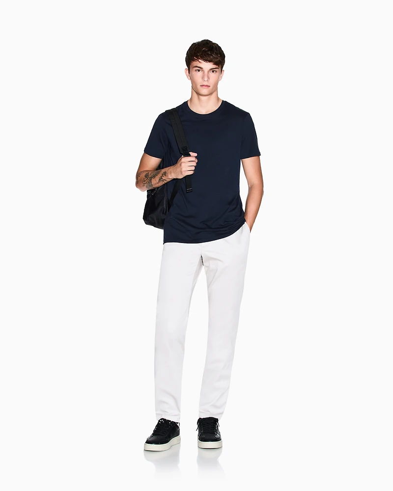 Armani Exchange - Slim fit Pima cotton T-shirt, Man, Navy Blue, Size: