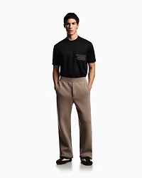 Emporio Armani - Lyocell blend jersey T-shirt with pocket and 3D-effect logo, Man, Black, Size: