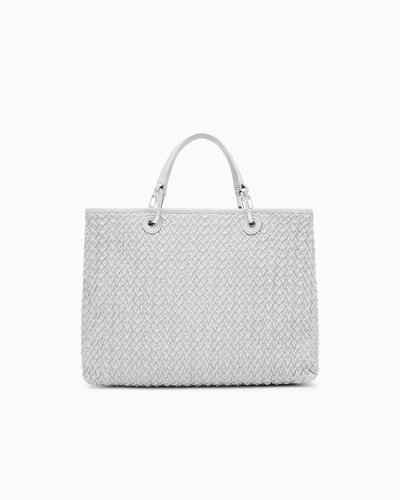 Emporio Armani - Quilted-effect medium MyEA shopper bag, Woman, Grey, Size: TU