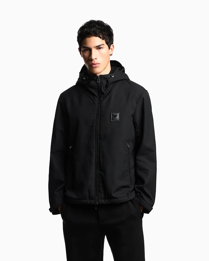 Emporio Armani - Nylon jacket with hood and visor, Man, Black, Size:
