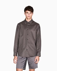 Armani Exchange - Regular fit cotton jacquard shirt, Man, Green, Size: