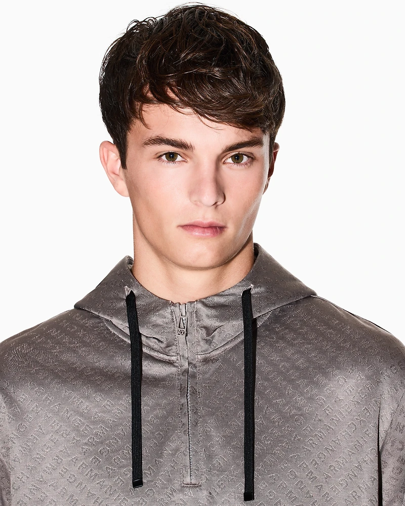 Armani Exchange - Micro texture hoodie, Man, Brown, Size: