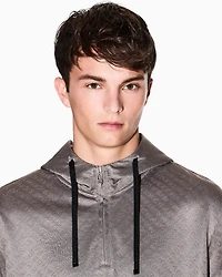 Armani Exchange - Micro texture hoodie, Man, Brown, Size: