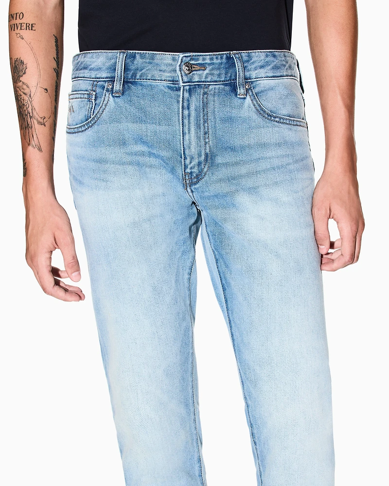 Armani Exchange - Stretch denim skinny jeans, Man, Blue, Size: