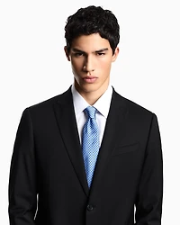 Emporio Armani - Pure silk tie with jacquard micro-pattern, Man, Light Blue, Size: TU