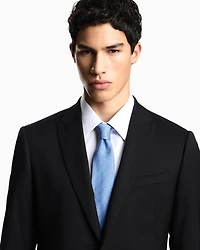 Emporio Armani - Pure silk tie with jacquard micro-pattern, Man, Light Blue, Size: TU