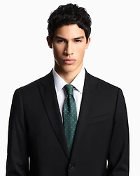 Emporio Armani - Pure silk tie with jacquard micro-pattern, Man, Green, Size: TU