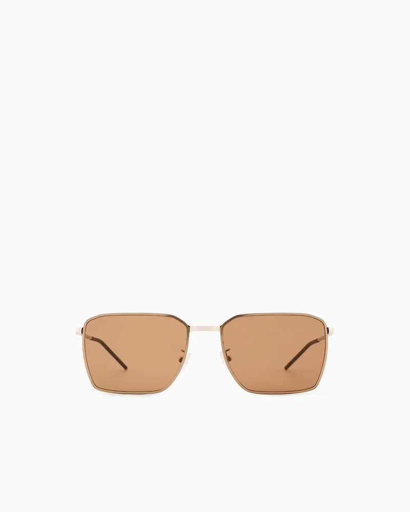 Emporio Armani - Men’s square sunglasses, Man, Gold, Size: 60L