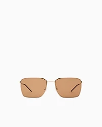Emporio Armani - Men’s square sunglasses, Man, Gold, Size: 60L