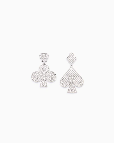 Emporio Armani - Shaped earrings with Swarovski pavé rhinestones, Woman, Transparent, Size: TU