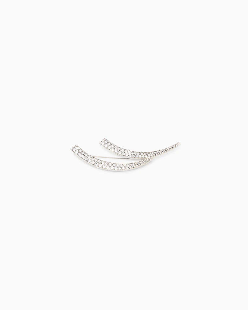 Emporio Armani - Swarovski pavé rhinestone brooch, Woman, Transparent, Size: TU