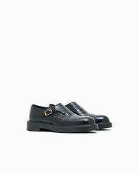 Emporio Armani - Crocodile-print calfskin monkstraps, Man, Black, Size: