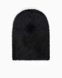Emporio Armani - Faux fur fabric beanie, Woman, Black, Size: