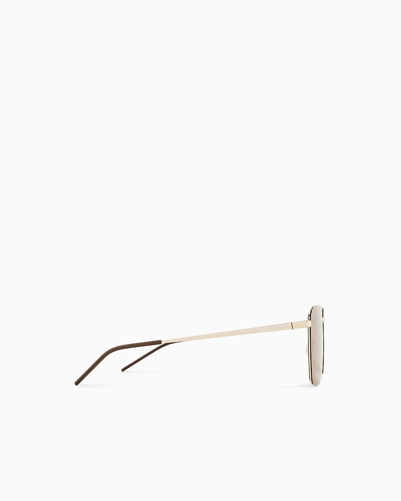 Emporio Armani - Men’s square sunglasses, Man, Gold, Size: 60L