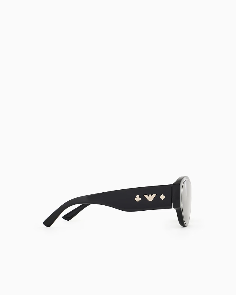 Emporio Armani - Women’s irregular-shaped sunglasses, Woman, Black, Size: 36L