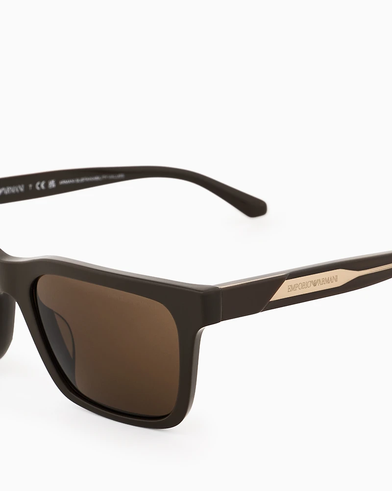 Emporio Armani - Men’s square sunglasses, Man, Size: 57L