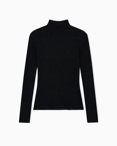 Emporio Armani - 3D-effect lurex knit, Woman, Black, Size: