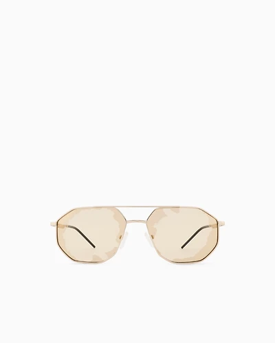 Emporio Armani - Men’s irregular-shaped sunglasses, Man, Size: 58L