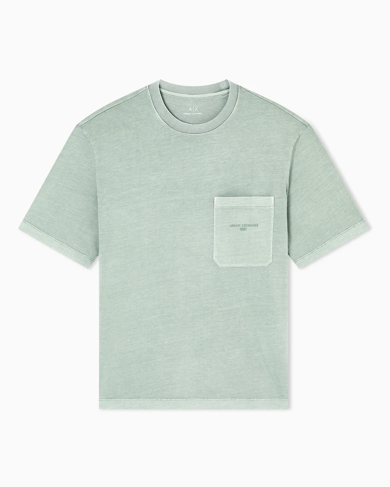 Used-effect cotton T-shirt
