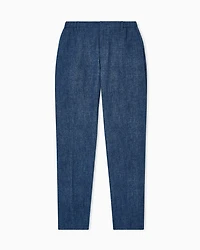 Emporio Armani - Printed seersucker fabric trousers, Man, Blue, Size: